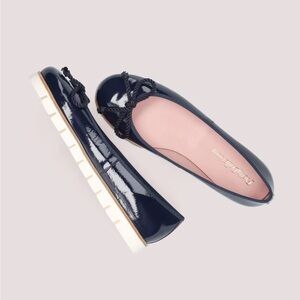 Pretty Ballerinas Navy Blue Flats with White Soles NEVER BEEN WORN